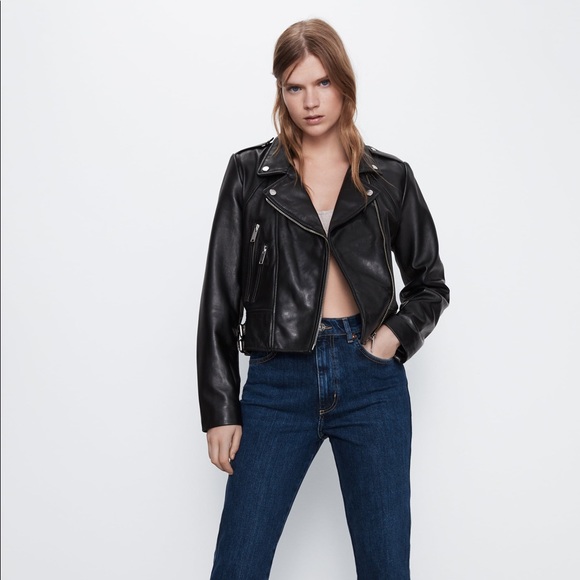 Zara Faux Leather Biker Jacket